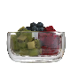 Double Wall Glass Bowl for Salad Fruit Dessert Cereal Bowl