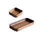  Wholesale Rustic Brown Walnut Wood Serving Food Tray with Handles