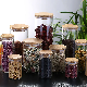  Glass Storage Jars with Bamboo Lids Clear High Borosilicate Glass Airtight Kitchen Food Cereal Containers
