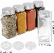  Customized Logo Design Square Glass Spice Jars with Shaker Lids, Bamboo Lids Spice Bottle