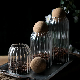  Cheap Price Striped High Borosilicate Clear Glass Storage Jar Tea Cork