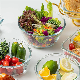  1600ml Modern Kitchen Reusable Fruit Transparent Glass Salad Bowl Set