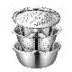  Stainless Steel Basin Grater Colander with Lids for Vegetables Fruit Mi25460