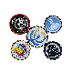  Custom Merrowed Edge Round Embroidery Patch Damask Woven Labels for Clothing