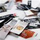  High Density Custom Brand Name Logo and Size End Folded Textile Neck Woven Tags Labels for Clothing