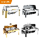  Rectangle Roll Top 9L Hotel Restaurant Food Warmer Chaffing Dish for Catering Roll Top Buffet Serving Set Chafing Dish