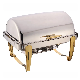  Soup Kettle with Legs, Restaurant Catering Food Warmer, Gold Chafing Dish 9L