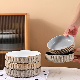  Transparent Grey Glaze Black Sandy Clay Kitchenware Dinnerware Round Shaped Pottery Salad Pasta Soup Noodle Ceramic Food Serving Bowl for Home Restaurant Hotel