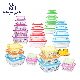  Colorful Decor 5PCS Square Glass Bowl Set Food Container Set Storage Salad Bowl Set