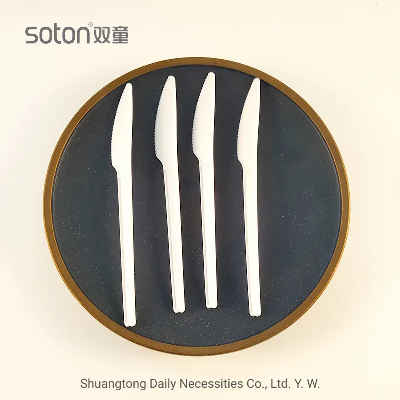 6.5 Inch Cpla White Knife Cutlery 100% Compostable Tableware