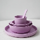  Factory Price Eco Friendly 100% Biodegradable Round Purple PLA Kids Dinnerware Set
