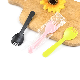  Disposable Kitchenware Plastic Cake Spoon Thickened Fruit Fork Individually Packaged (115 mm)