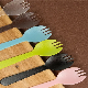  Disposable Tableware Fruit Spork Ice Cream Spoon Colored Plastic Fork (115 mm)