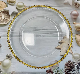  Promotional Gift Gold Beaded Wedding Party Home Decor Plastic Charger Plate