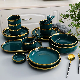  Luxury Nordic Style Porcelain Gold Dish Plates Ceramic Dinnerware Set