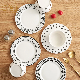  8 Inch Flat and Deep Herben Style Household Dish Ceramic Plate Dinner Set