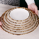 Free Sample Multi Size Dinner Ceramic White Plate with Gold Rim manufacturer