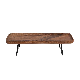  Wooden Plates with Iron Foot Fruit Platter Serving Tray
