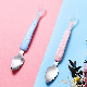 Portable Scraping Fruit Mud Food Spoon Double Head Stainless Steel Silicone Spoon manufacturer