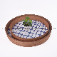  Wooden Tableware Round Square Coffee Serving Trays with Handle Set of 2 Wooden Holder Trays