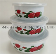  3 PCS High Quality Enamel Storage Bowl with Plastic Lid, Enamelware Mixing Bowl