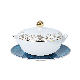  Rollin Porcelain Oval Tureen Bone China Luxury Decal Soup Bowl with Lid