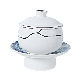  Bone China Porcelain Tureen Lid Soup Bowl with Stand
