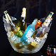 Custom Logo Clear Acrylic Food Grade Ice Champagne Wine Cooler Bucket