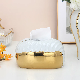  T019 Hot Sell Ceramic Gold and White Tissue Box Home Decor Luxury Porcelain Decorative Facial Paper Box Tissue Holder