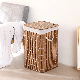 Bamboo Wicker Corner Hamper, Bamboo Laundry Hamper Basket