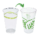  Take Away Disposable Plastic 11oz Cups with Logo Lids Straw PLA Cup Cold Drinking/Coffee/Milk/Tea Cup