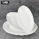 White Ceramic Main Course Dishes Oval Plate Porcelain Tableware