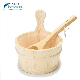  Wholesale Including Steam Sauna Wood Materials Bucket Ladle Hourglass Wooden Sauna Bucket and Spoon