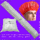  Waterproof Transparent Poly/HDPE/LDPE/Plastic/Clear/Mob/Mop Disposable PE Shower Cap for Hotel/Travel Bath/Bathing with Pleated/Crimped/Strip/Clip/Stripe Shapes