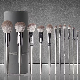  Factory Wholesale Silver Luxury Wooden Handle Comfortable Soft Makeup Brushes Popular