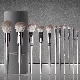 Factory Wholesale Silver Luxury Wooden Handle Comfortable Soft Makeup Brushes Popular