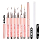  5/7/9/11/13/15mm Rhinestones Handle UV Gel Acrylic Tips Grid Stripes Nails Art Drawing Pen Painting Tools Nail Liner Brush