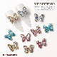  New Japanese Nail Butterfly Ornaments Three-Dimensional Aurora Dazzling Bright Crystal Butterfly Ornaments Metal Nail Decoration