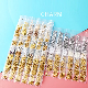  6 Grids Gold Nail Art Moon Stars Geometric Patterns 3D Metal Frame Rivets Nail Accessories