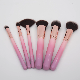  Brush Cosmetic Private Label 6PCS Portable Rose Gold Fiber