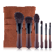  High Quality 6PCS Wooden Handle Wool Makeup Brushes Set Cosmetic Brush with Bag