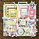  Gilding Colorful Theme Materia Collection Cardstock Die Cut Paper Photo Frame for Scrapbooking Project Planner Decor DIY Album Craft