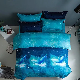  Exquisite Home Textile Colorful Blue Comforter Set Printed Duvet Cover ODM/OEM King Size Bed Flat Sheet Soft Pillowcases 4PCS Bedding for Bedroom Use