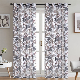  Factory Sale 100% Polyester Linen Look Printed Sheer Curtains for Living Room