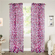 Customized Modern Luxury Red Checked Printed Polyester Window Curtain for Home Decoration