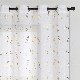  New Design Tulle Curtain Sliver Golden Pressed Printed 100% Polyester Sheer Curtain for Living Room Bedroom