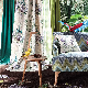 Natural Romantic Printed Velvet Window Curtains