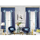  China Factory Supply Home Textile Cheap Price Dark Blue Floral Printed Fabric Curtain