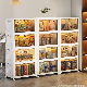 Home Office Closet Double Doors Plastic Collapsible Storage Box with Lid Wheels manufacturer