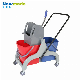  46L Down Press Double Wringer Janitor Trolley Mop Bucket Trolley